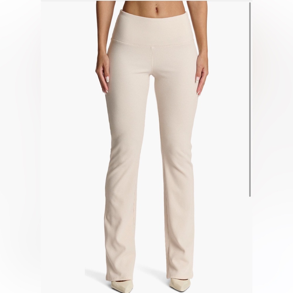 Naked Wardrobe Cream Ribbed Pants